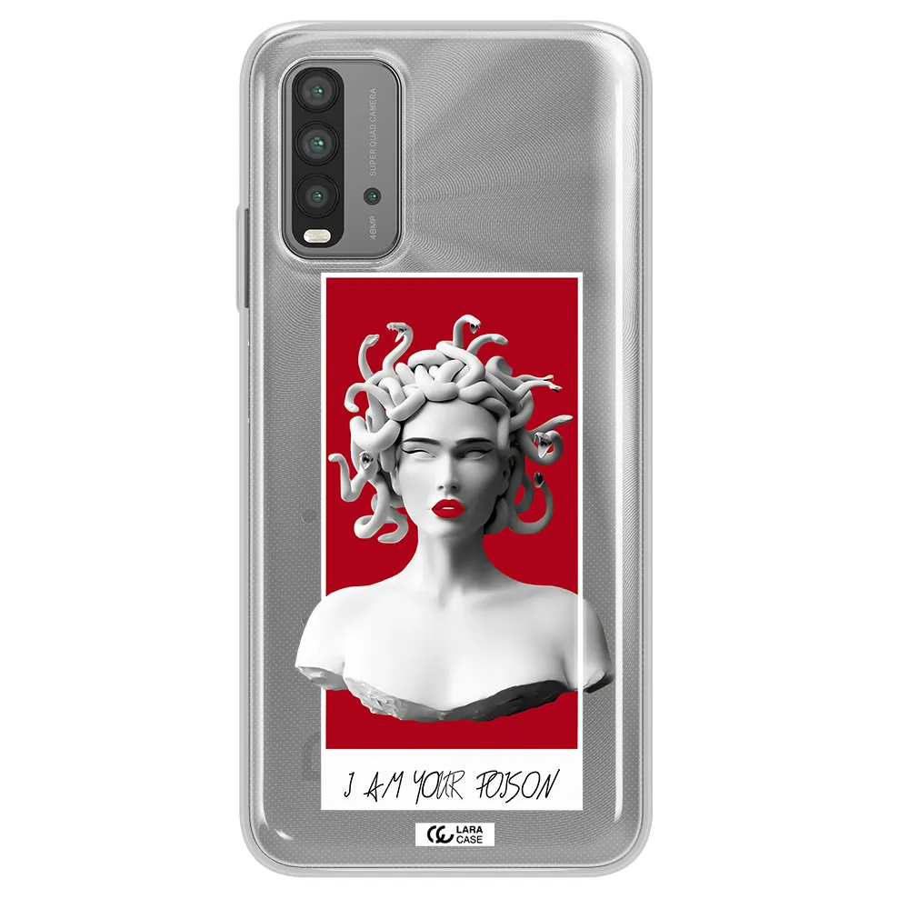 a statue of a woman with snakes on her head Xiaomi Redmi 9T Clear TPU Case