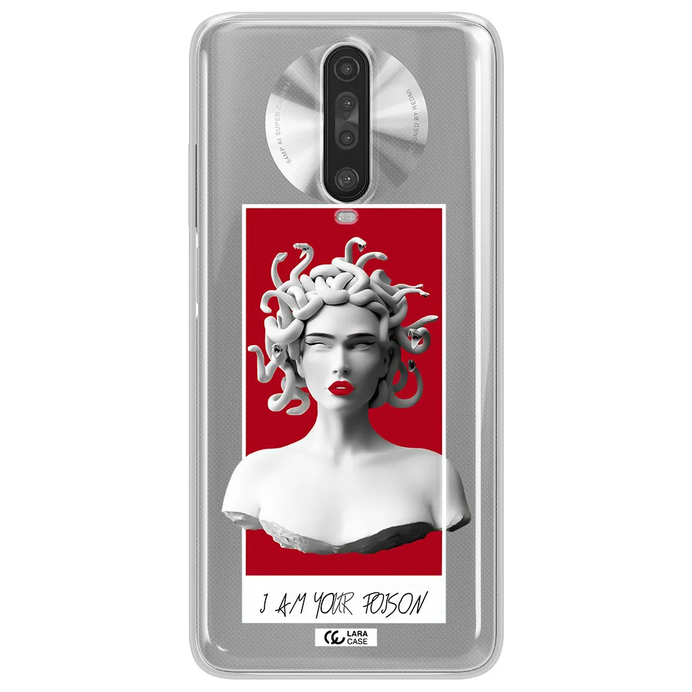 a statue of a woman with snakes on her head Xiaomi Redmi K30 Clear TPU Case