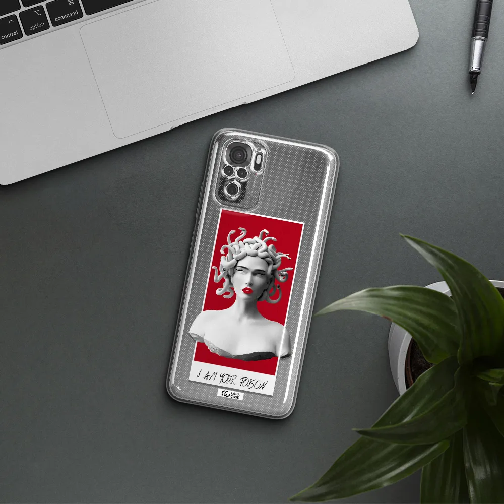 A Statue Of A Woman With Snakes On Her Head Xiaomi Redmi Note 10S Clear Tpu Case