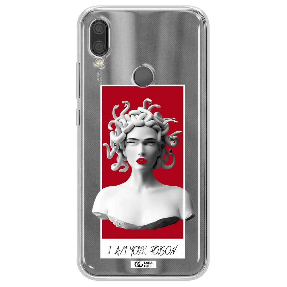 a statue of a woman with snakes on her head Xiaomi Redmi Note 7 Clear TPU Case