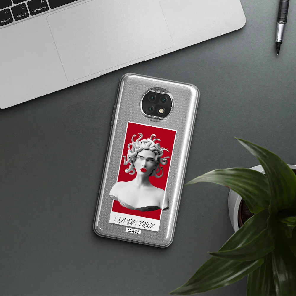 A Statue Of A Woman With Snakes On Her Head Xiaomi Redmi Note 9T Clear Tpu Case