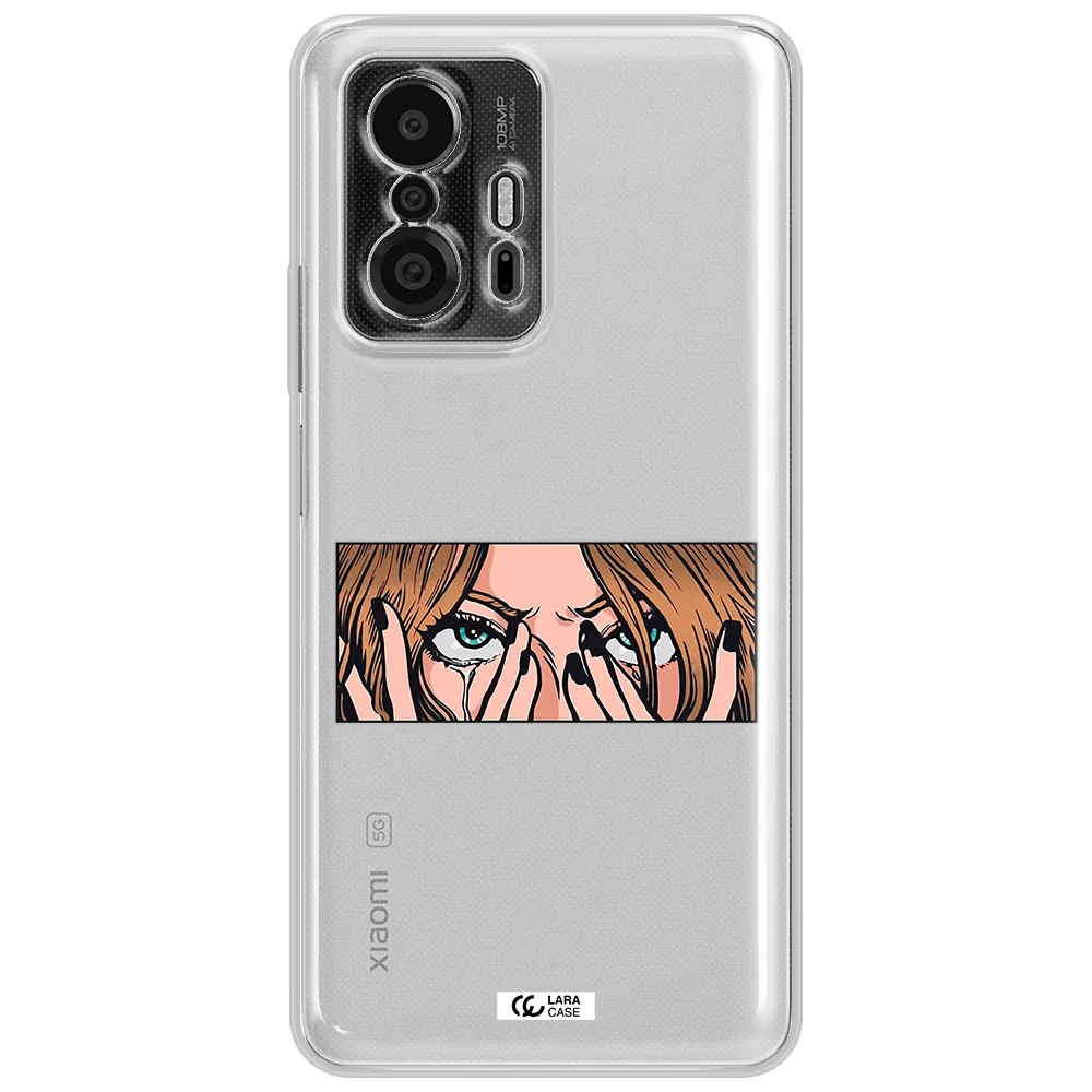 A Cartoon Of A Woman Holding Her Eyes Xiaomi 11T Pro Clear Tpu Case