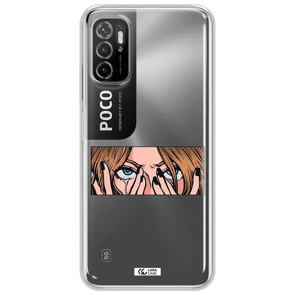 A Cartoon Of A Woman Holding Her Eyes Xiaomi Poco M3 Pro Clear Tpu Case