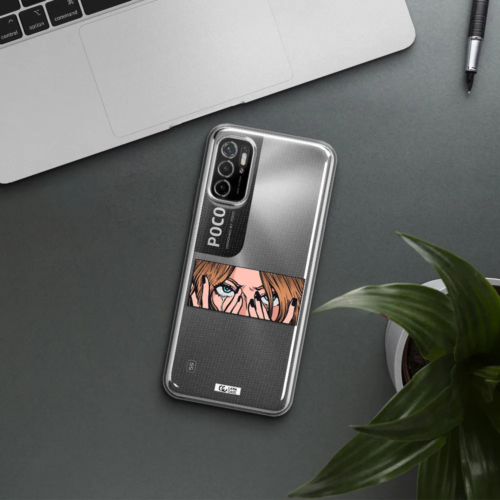 A Cartoon Of A Woman Holding Her Eyes Xiaomi Poco M3 Pro Clear Tpu Case