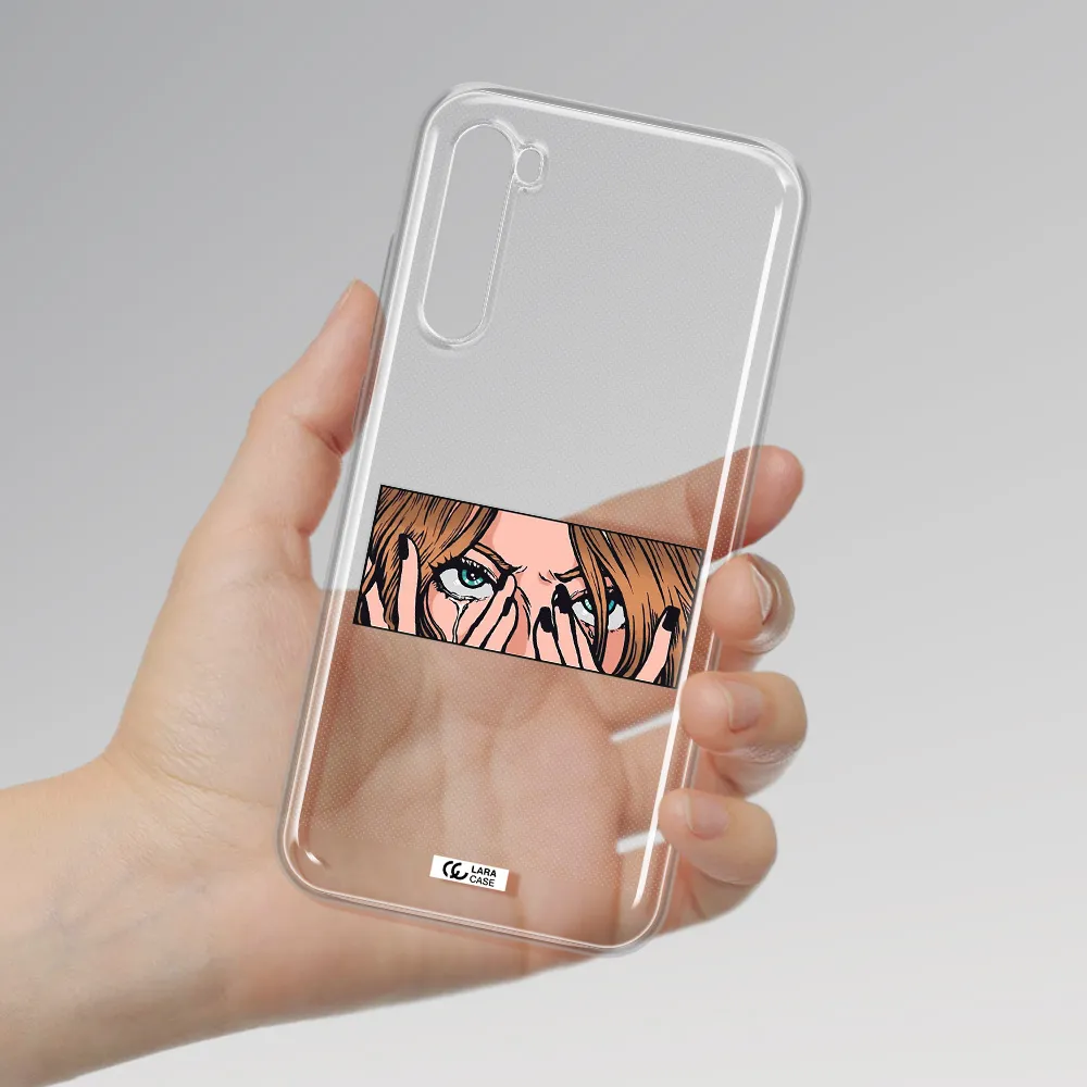 A Cartoon Of A Woman Holding Her Eyes Xiaomi Redmi Note 8T Clear Tpu Case
