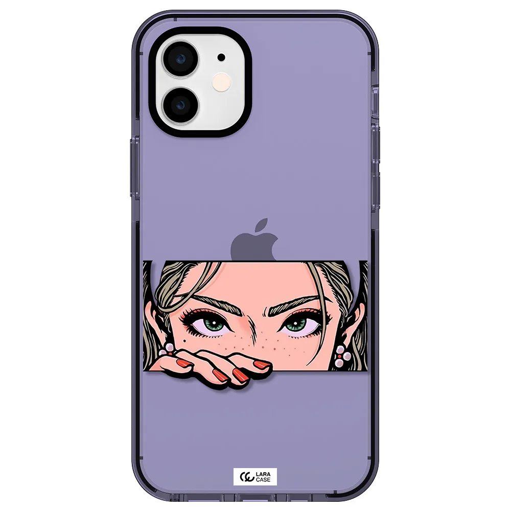 a cartoon of a woman's face Apple iPhone 11 impact Lilac Case