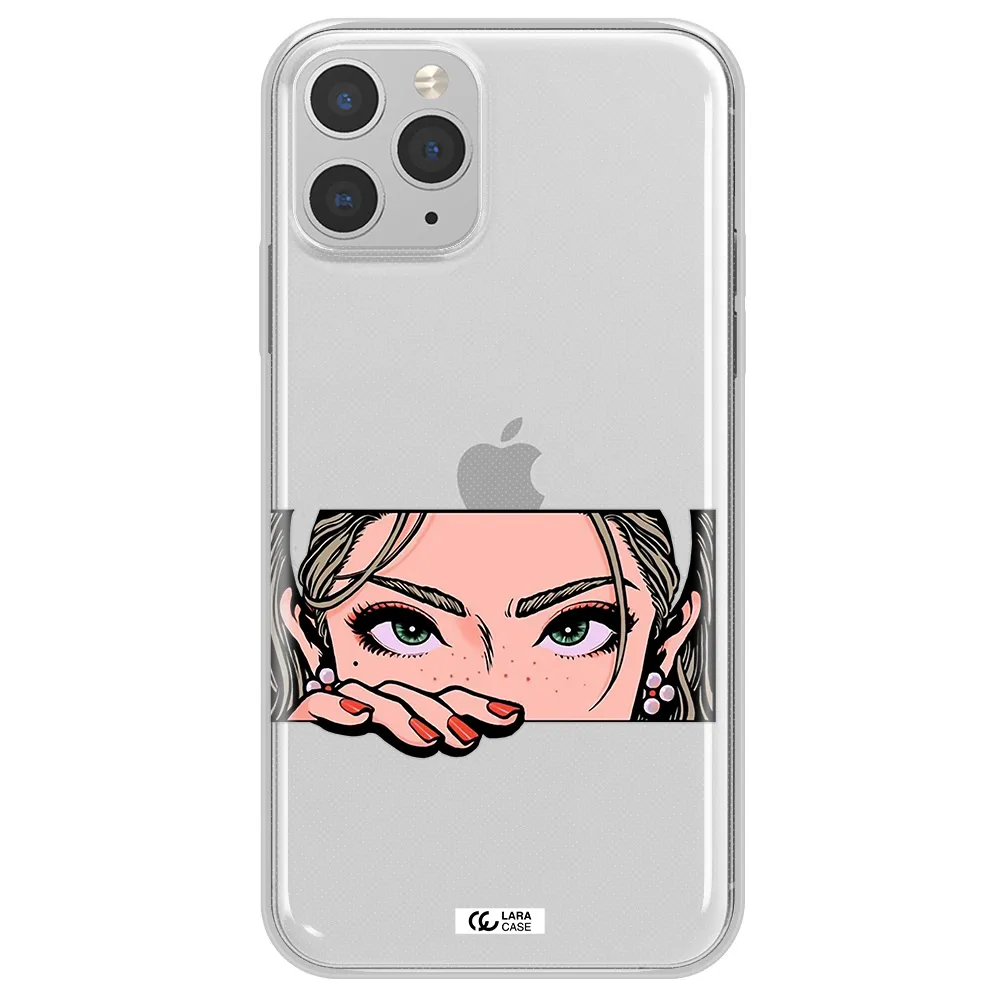 A Cartoon Of A Woman's Face Apple Iphone 11 Pro Max Clear Tpu Case
