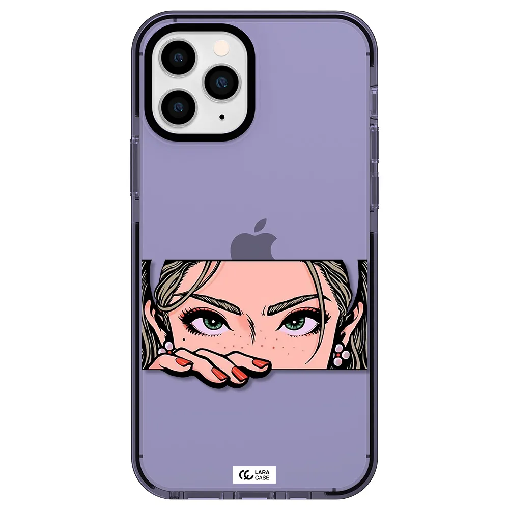 a cartoon of a woman's face Apple iPhone 11 pro max impact Lilac Case