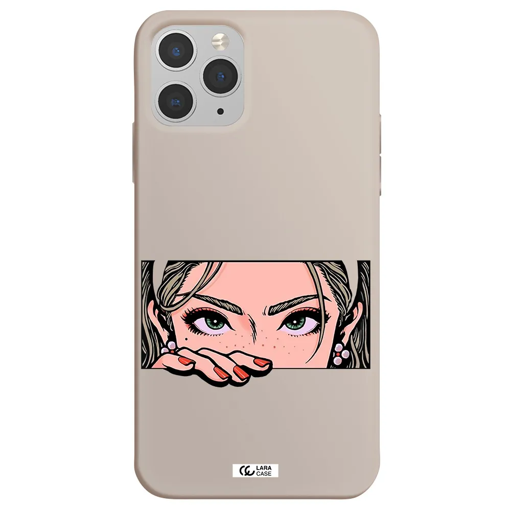 a cartoon of a woman's face Apple iPhone 11 pro max Silicone Stone Case