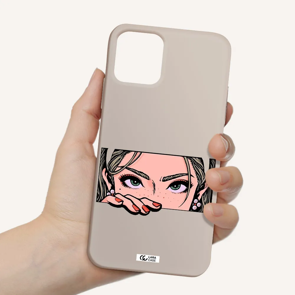 a cartoon of a woman's face Apple iPhone 11 pro max Silicone Stone Case