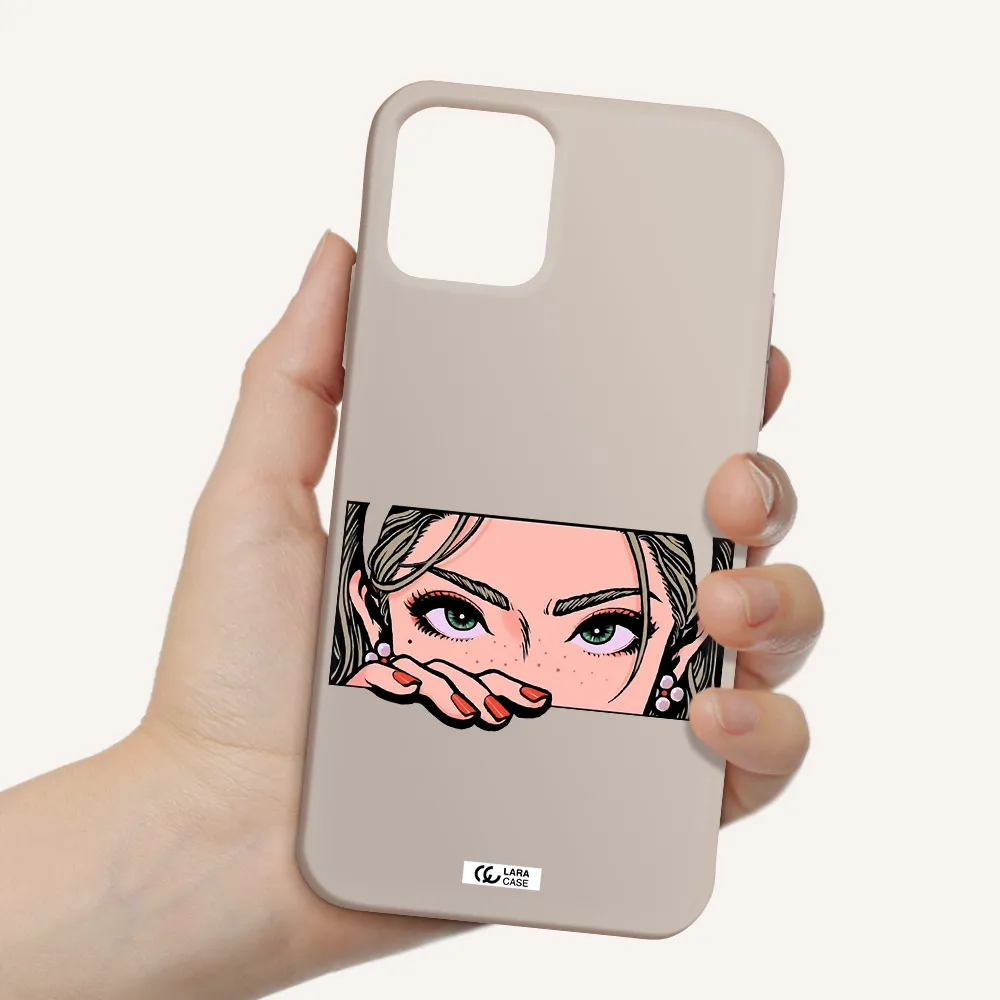 a cartoon of a woman's face Apple iPhone 11 pro Silicone Stone Case