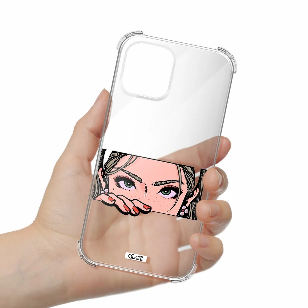 a cartoon of a woman's face Apple iPhone 12 pro max Clear PC Case