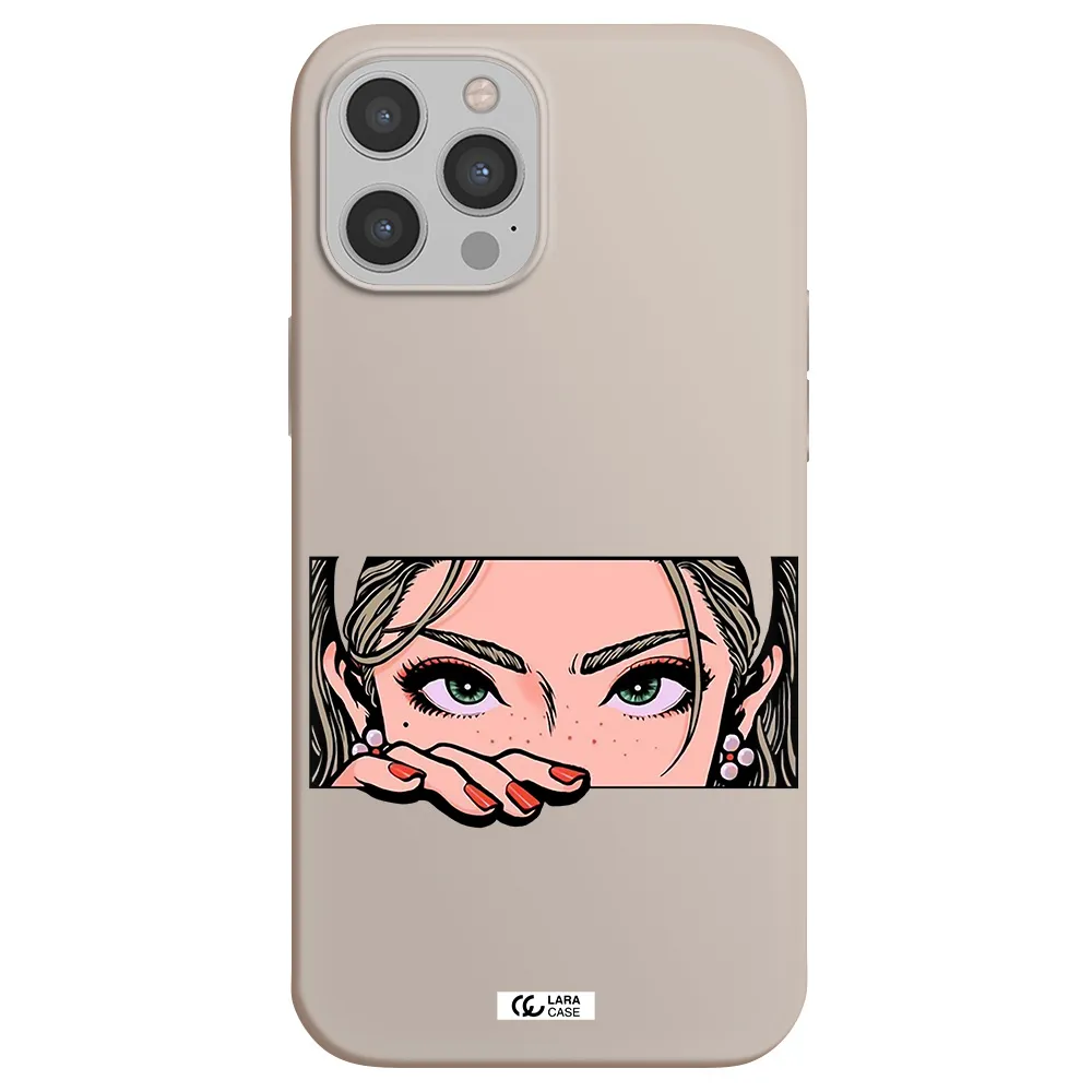 a cartoon of a woman's face Apple iPhone 12 pro max Silicone Stone Case