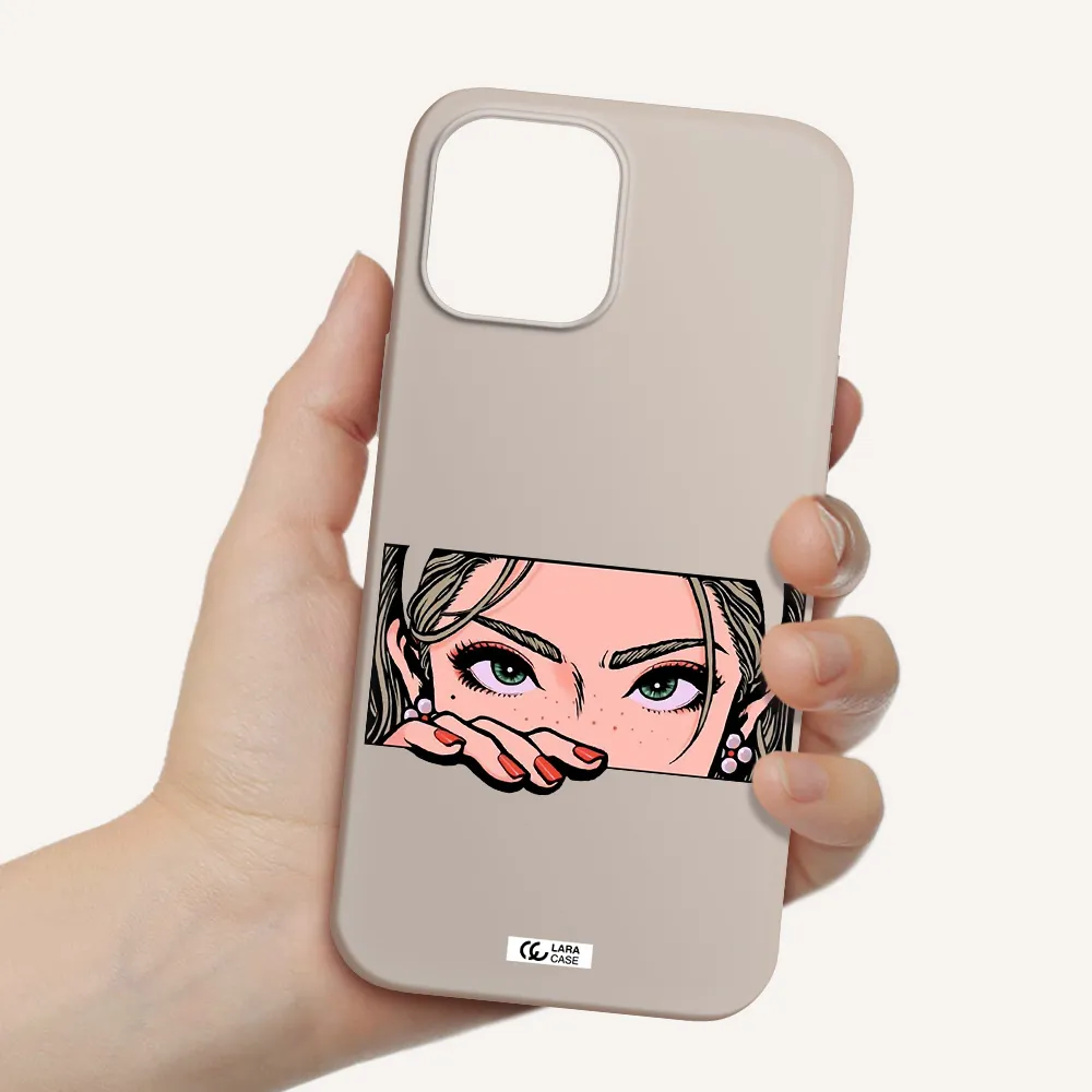 a cartoon of a woman's face Apple iPhone 12 pro max Silicone Stone Case