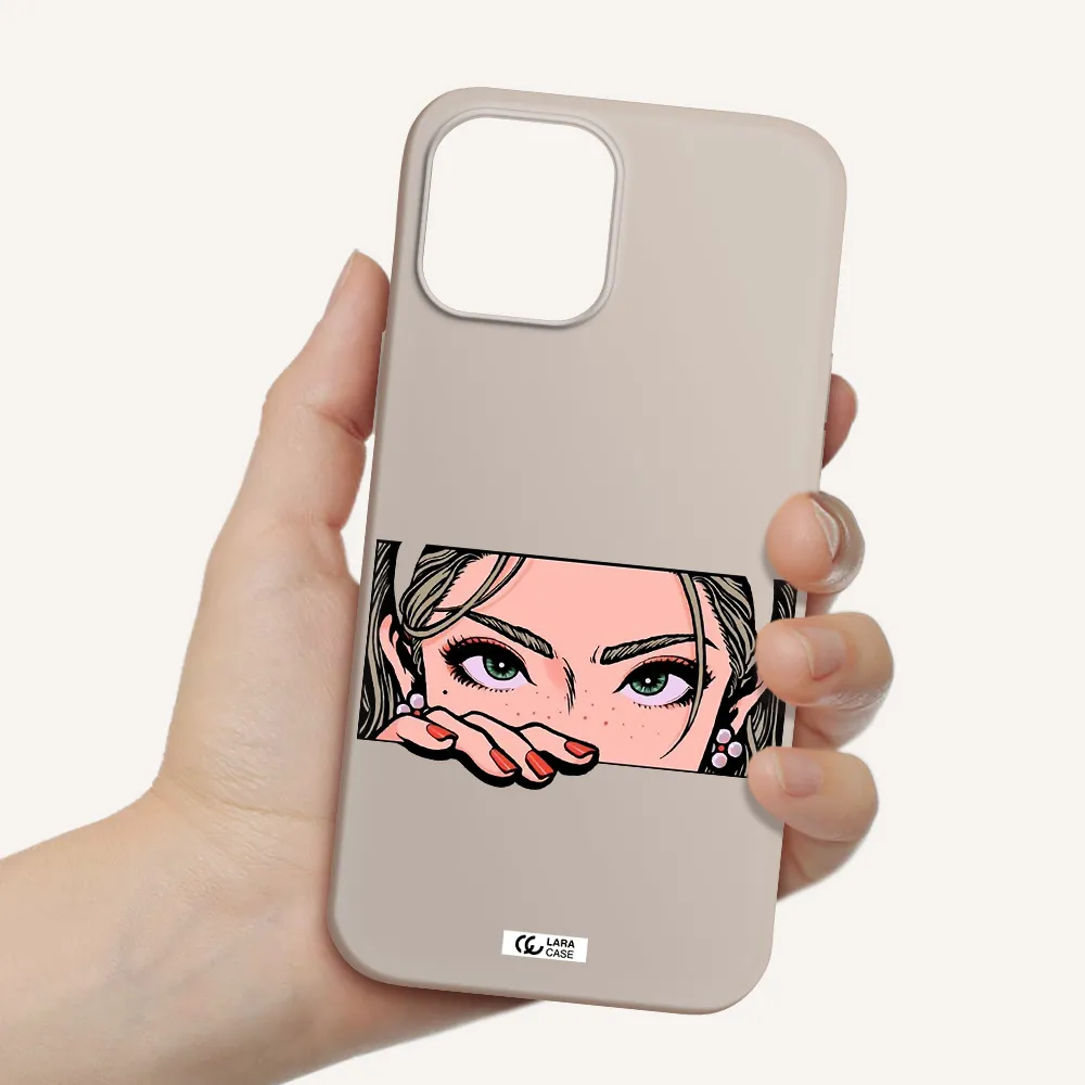 a cartoon of a woman's face Apple iPhone 12 pro Silicone Stone Case