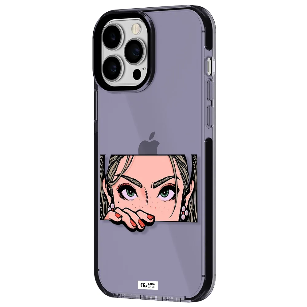 a cartoon of a woman's face Apple iPhone 13 Pro Max impact Lilac Case
