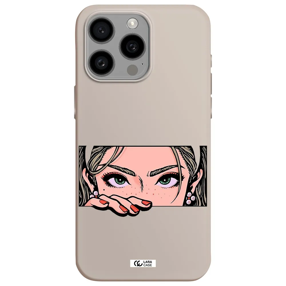 a cartoon of a woman's face Apple Iphone 15 Pro max Silicone Stone Case