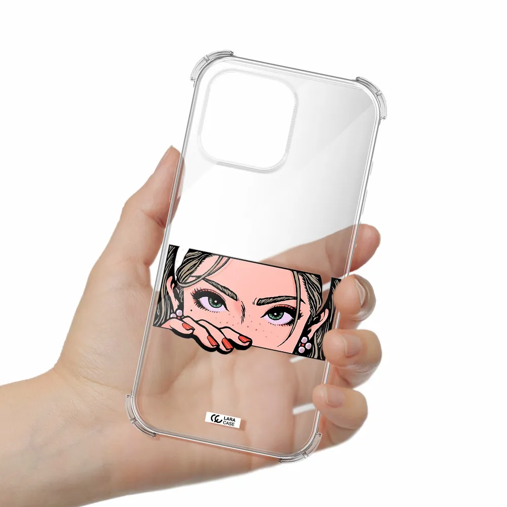 A Cartoon Of A Woman's Face Apple Iphone 16 Pro Max Clear Pc Case