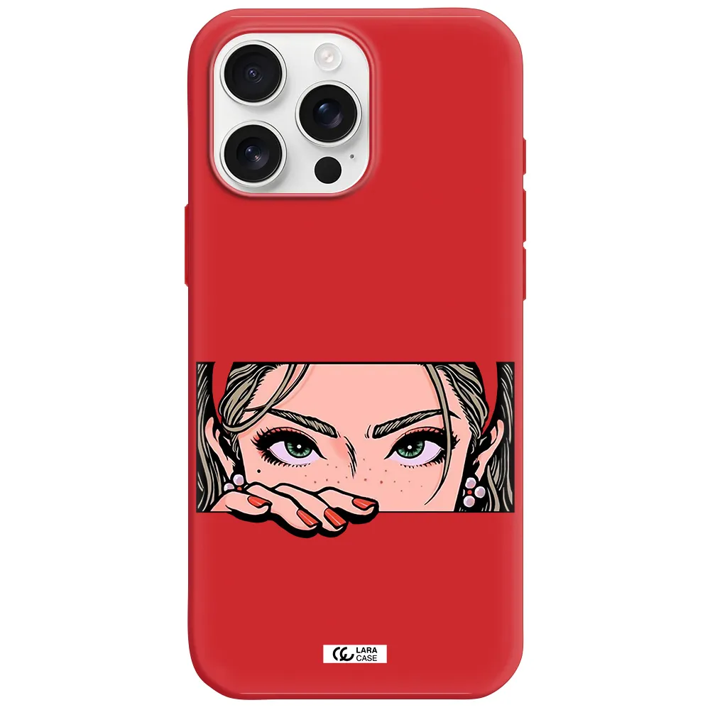 A Cartoon Of A Woman's Face Apple Iphone 16 Pro Max Silicone Stone Case