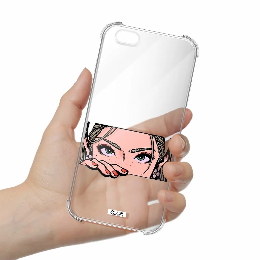 a cartoon of a woman's face Apple iPhone 6 plus Clear PC Case