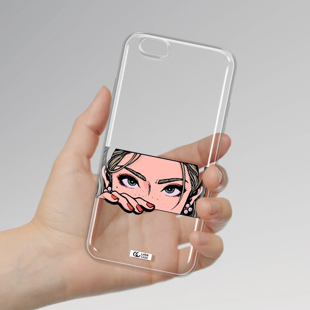 A Cartoon Of A Woman's Face Apple Iphone 6 Plus Clear Tpu Case