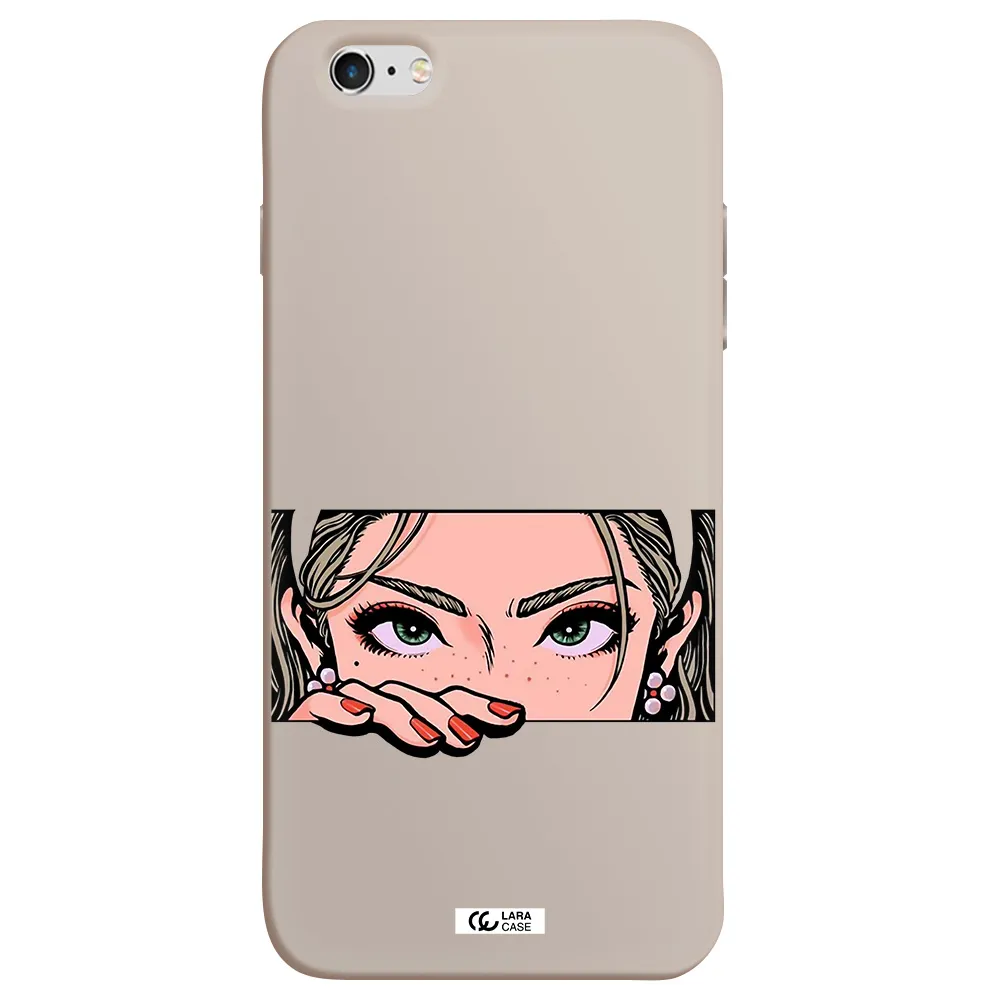 a cartoon of a woman's face Apple iPhone 6 plus Silicone Stone Case