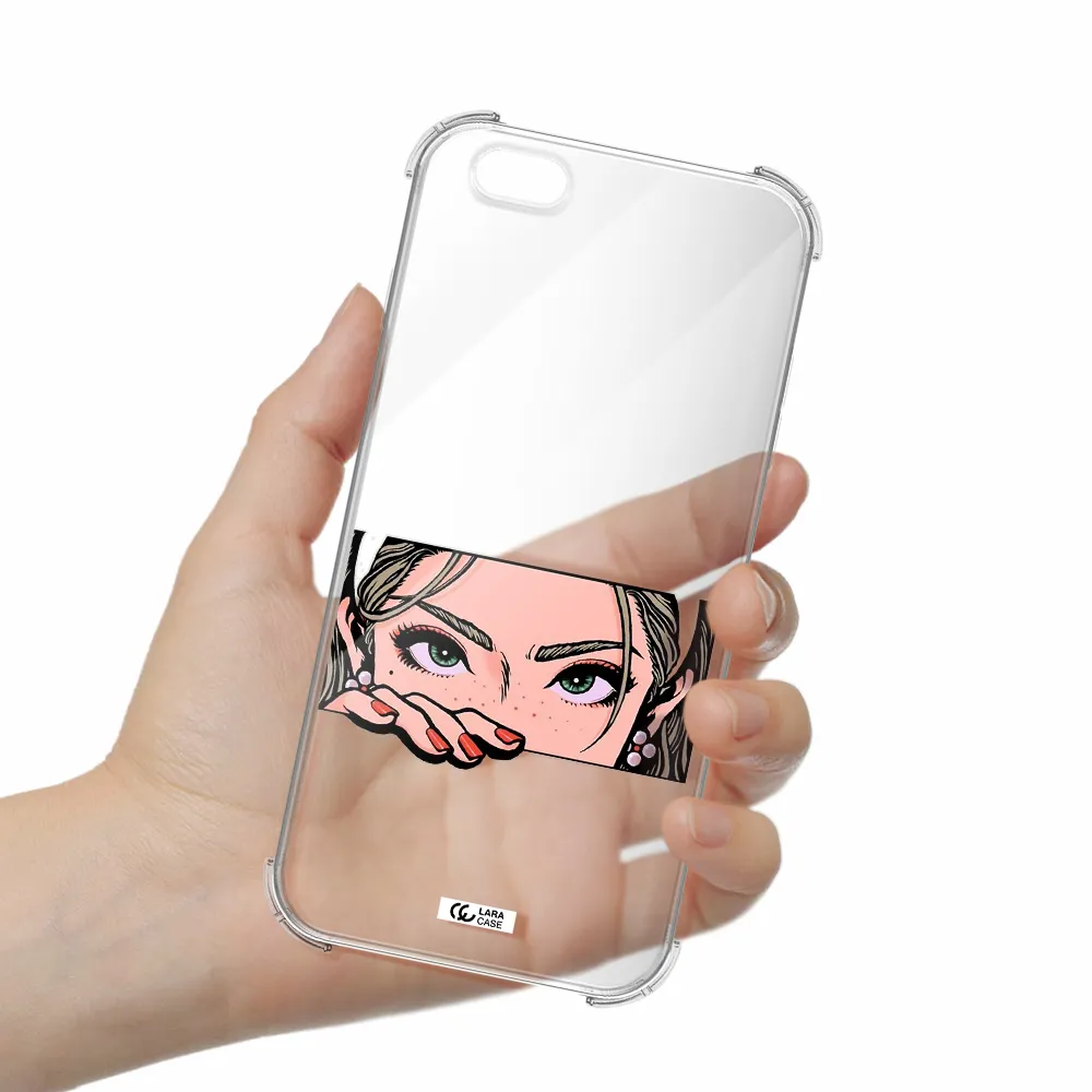 a cartoon of a woman's face Apple iPhone 6 s plus Clear PC Case