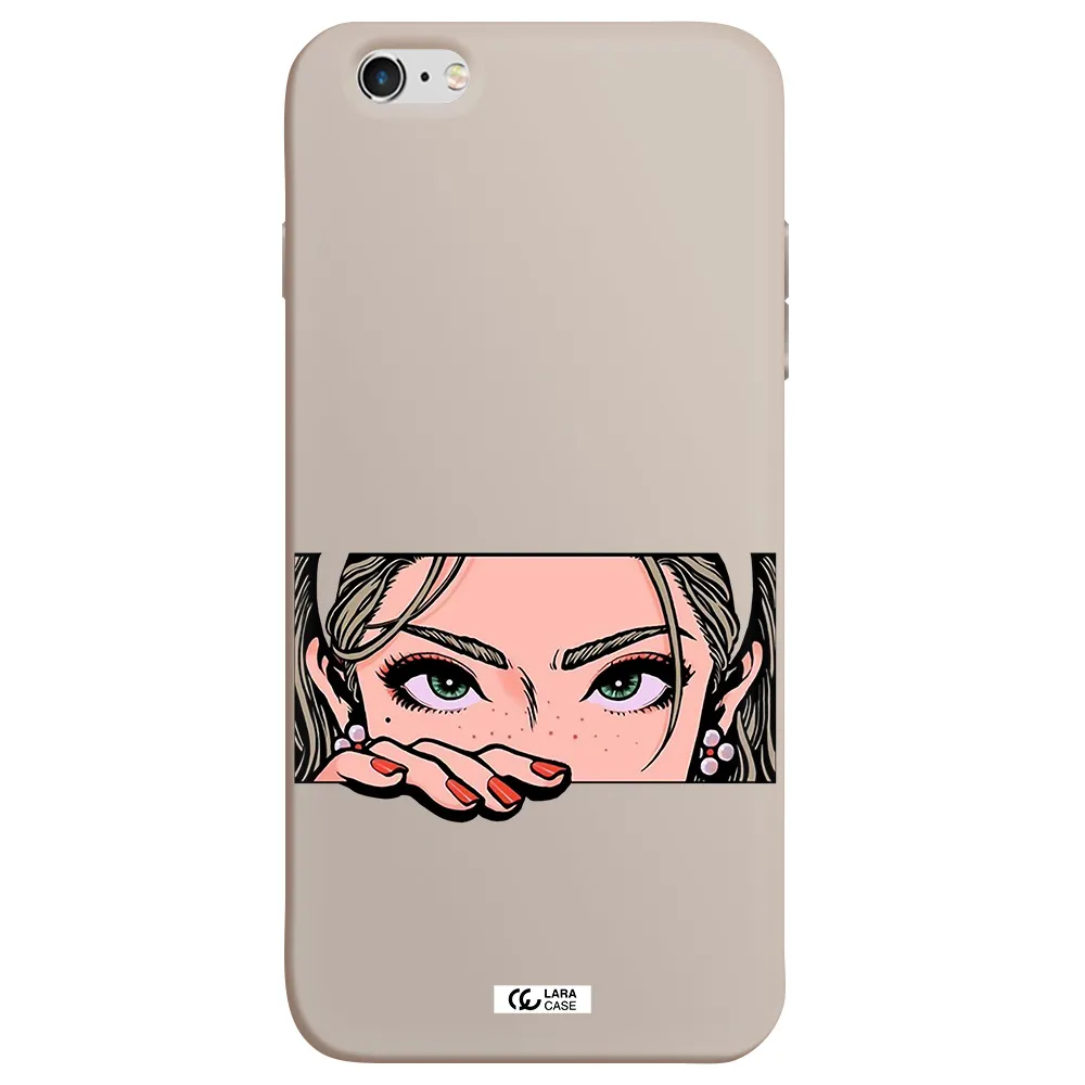 a cartoon of a woman's face Apple iPhone 6 s plus Silicone Stone Case