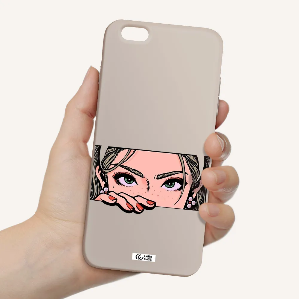 a cartoon of a woman's face Apple iPhone 6 s plus Silicone Stone Case