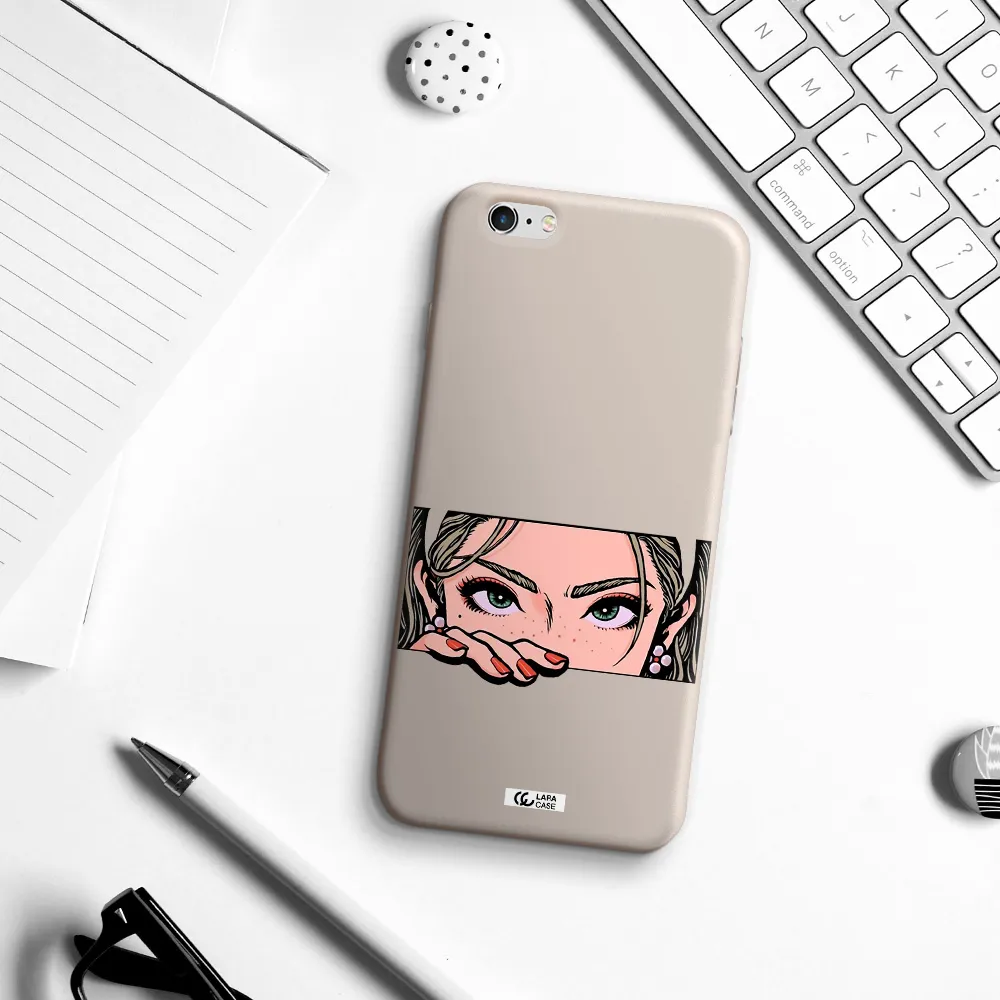 a cartoon of a woman's face Apple iPhone 6 s plus Silicone Stone Case