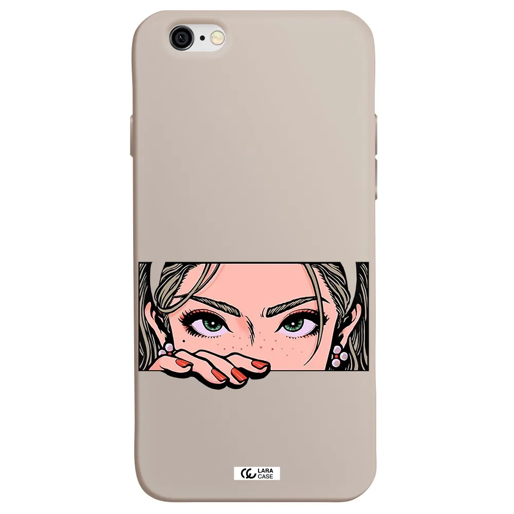 a cartoon of a woman's face Apple iPhone 6 Silicone Stone Case