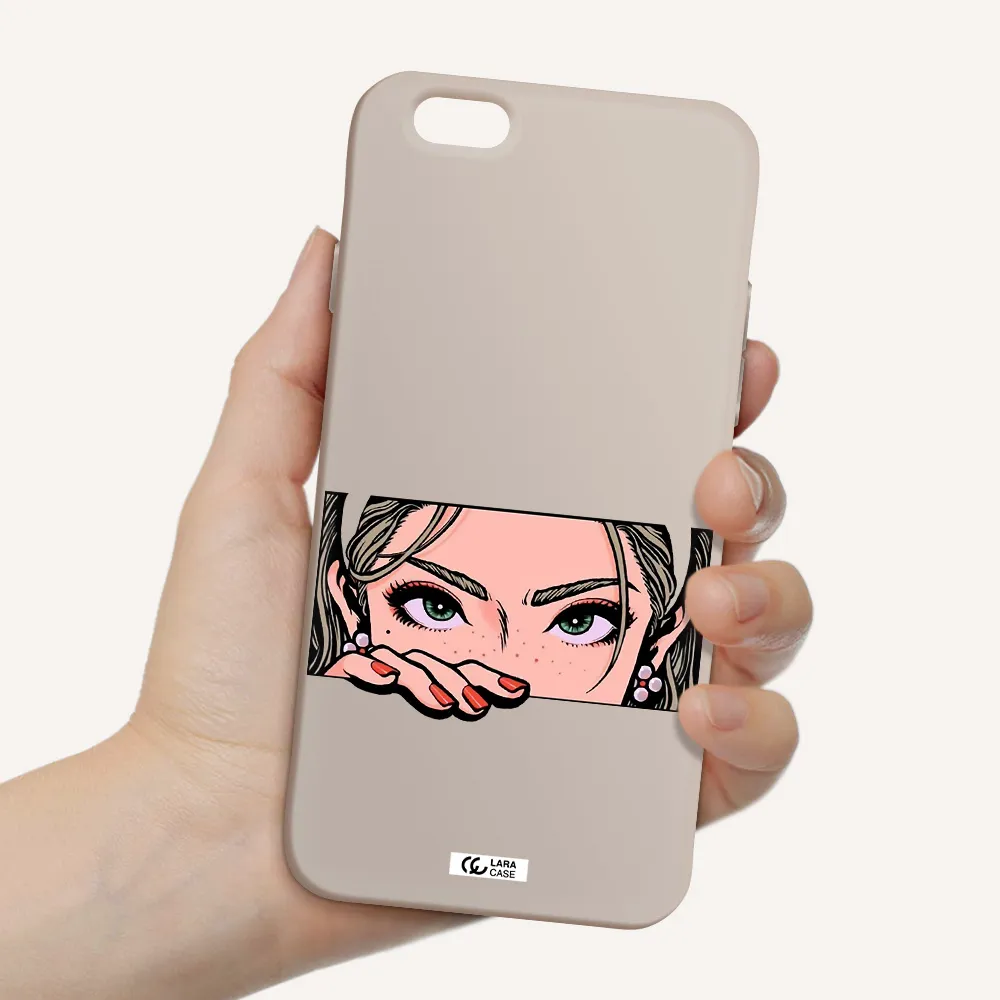 a cartoon of a woman's face Apple iPhone 6 Silicone Stone Case