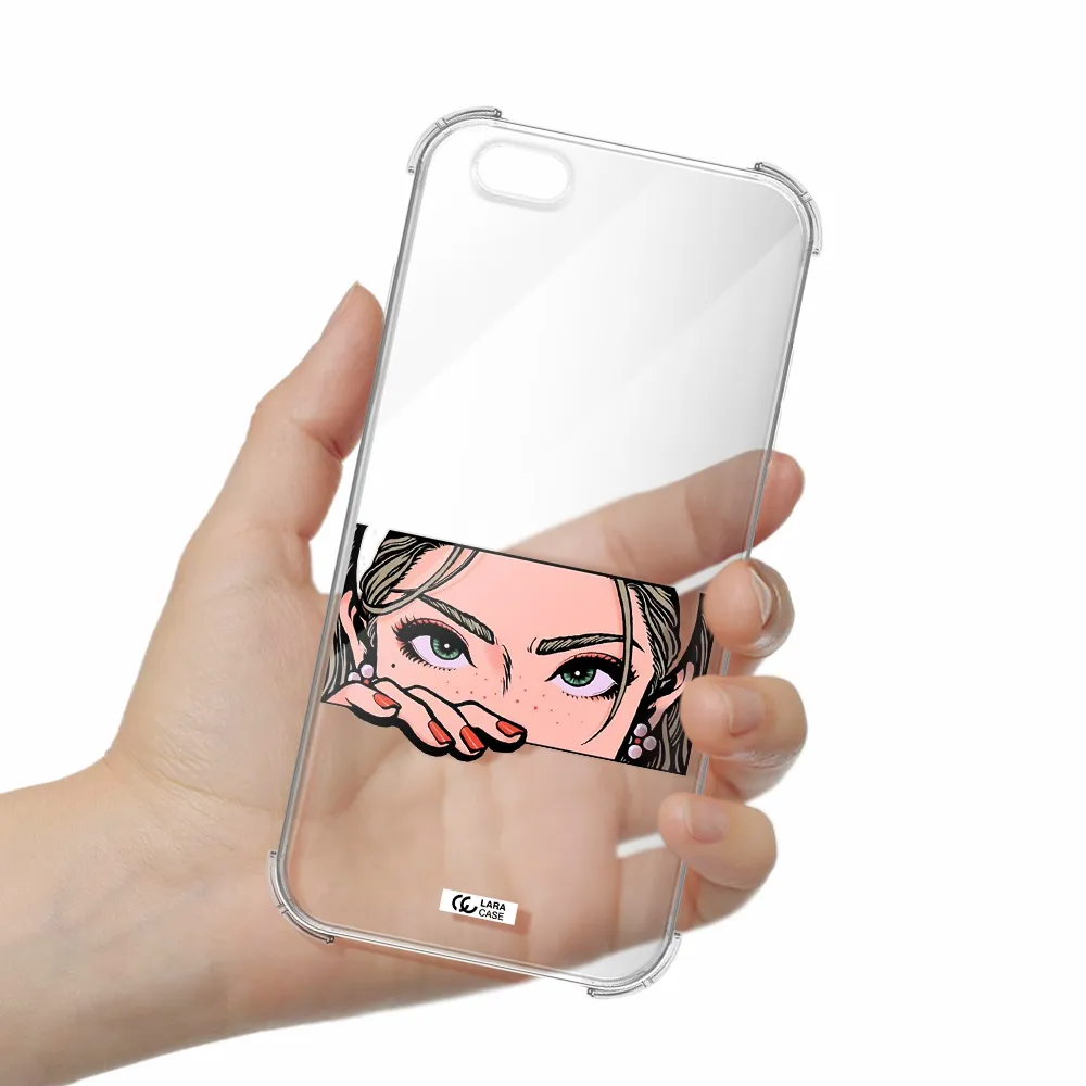 a cartoon of a woman's face Apple iPhone 6S Clear PC Case