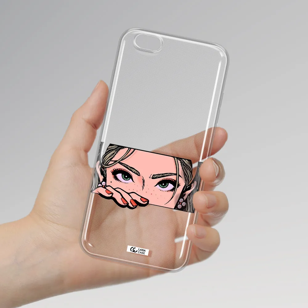 A Cartoon Of A Woman's Face Apple Iphone 6S Clear Tpu Case