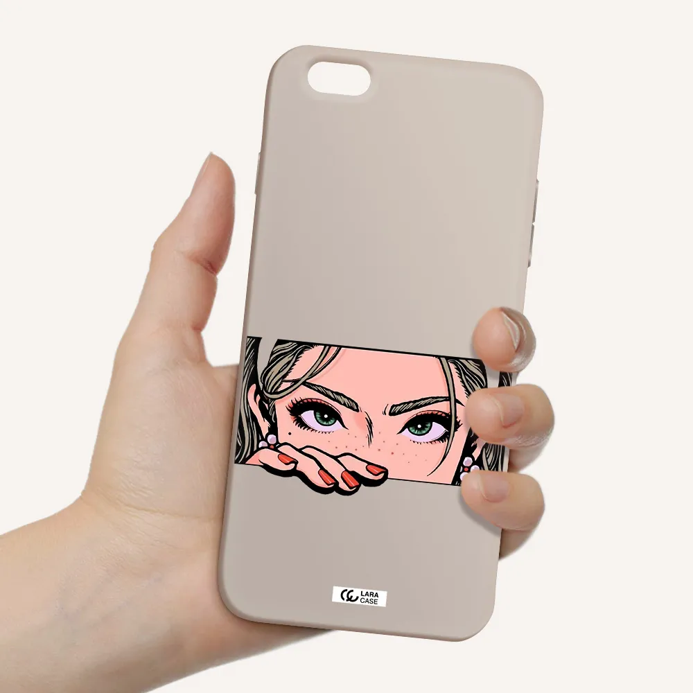 a cartoon of a woman's face Apple iPhone 6S Silicone Stone Case