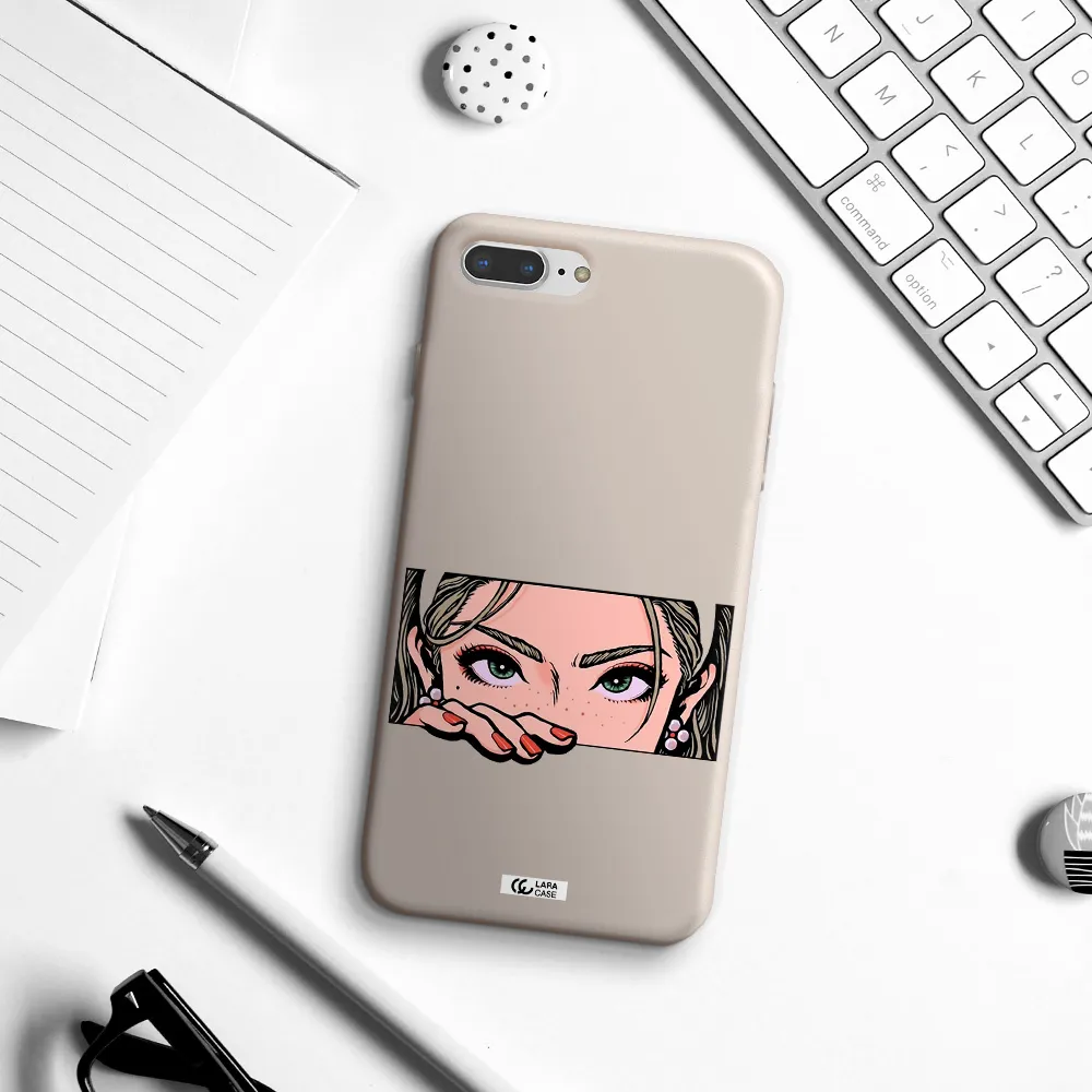 a cartoon of a woman's face Apple iPhone 7 plus Silicone Stone Case
