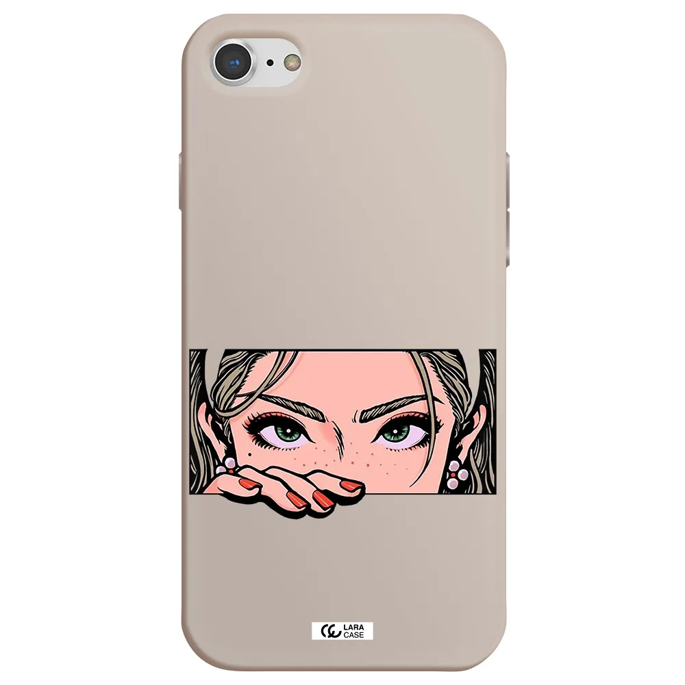 a cartoon of a woman's face Apple iPhone 7 Silicone Stone Case