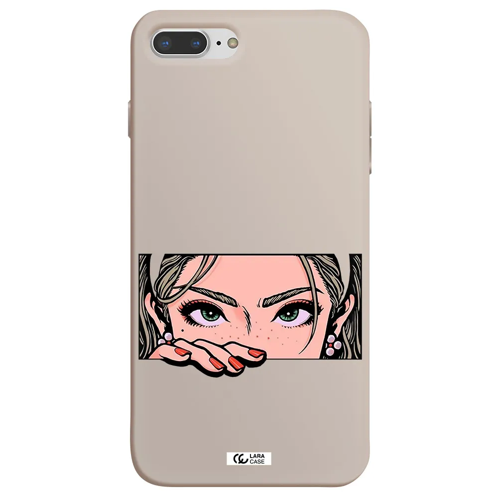 a cartoon of a woman's face Apple iPhone 8 plus Silicone Stone Case
