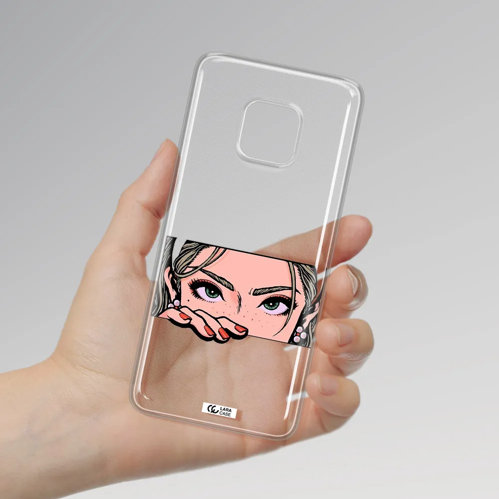A Cartoon Of A Woman's Face Huawei Mate 20 Pro Clear Tpu Case