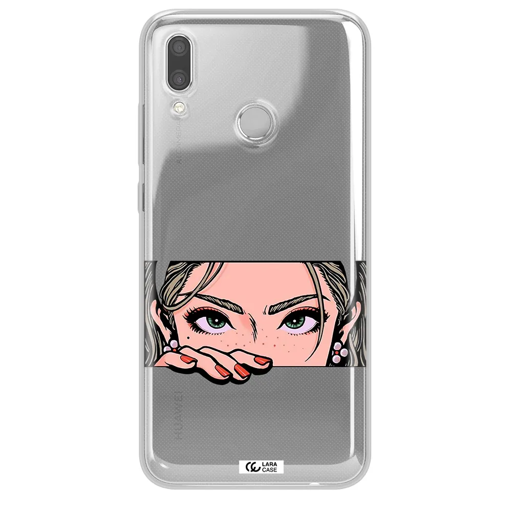 A Cartoon Of A Woman's Face Huawei P Smart 2019 Clear Tpu Case