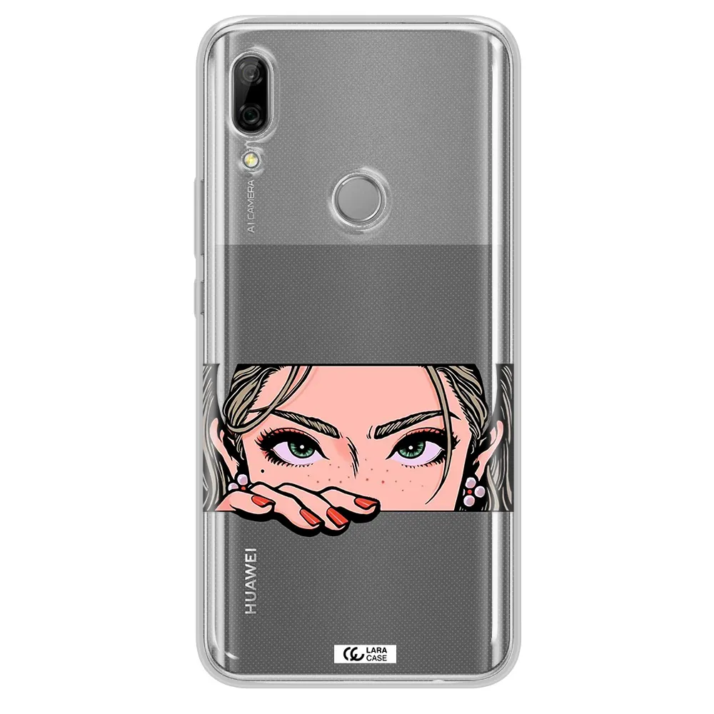 A Cartoon Of A Woman's Face Huawei P Smart Z Clear Tpu Case