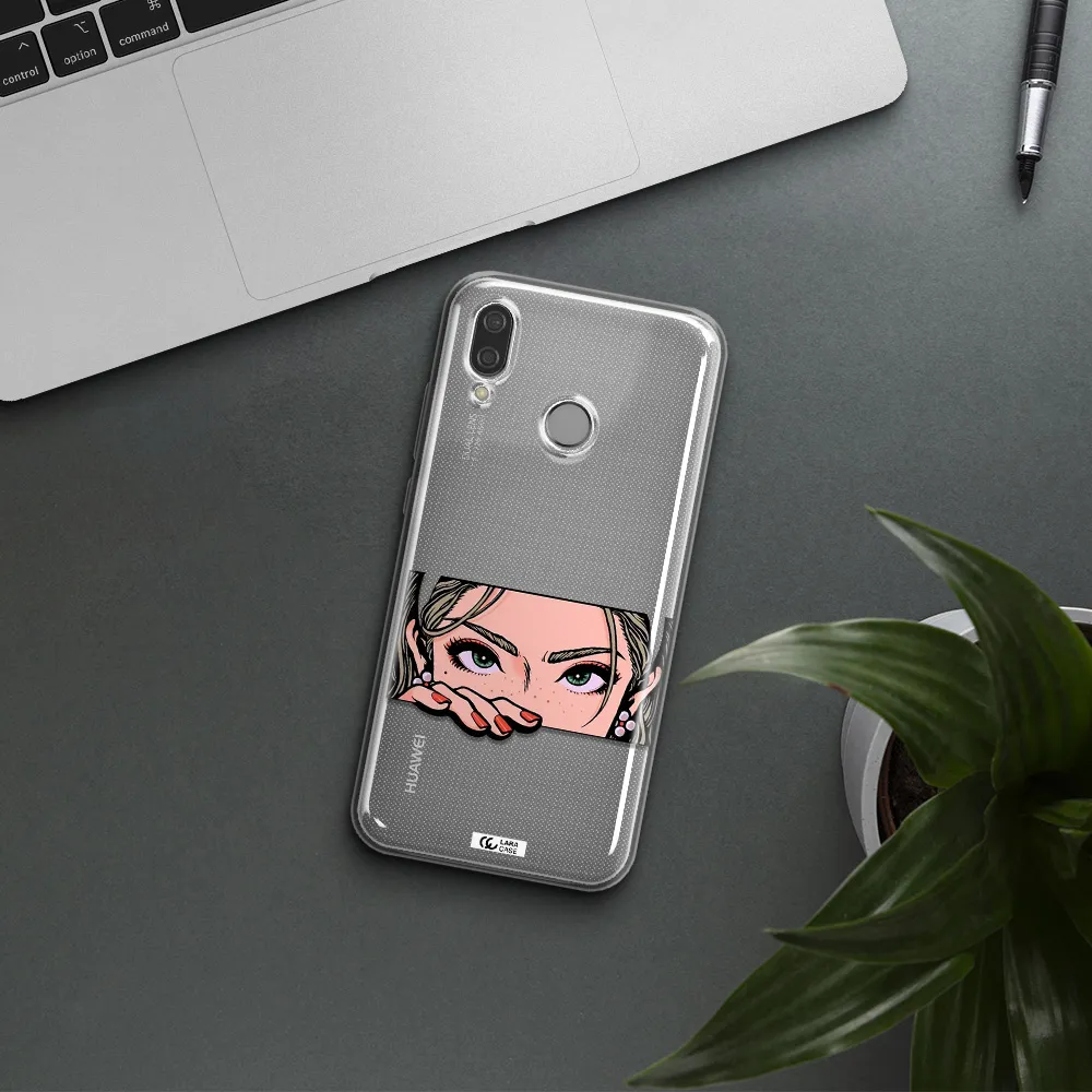 A Cartoon Of A Woman's Face Huawei P20 Lite Clear Tpu Case