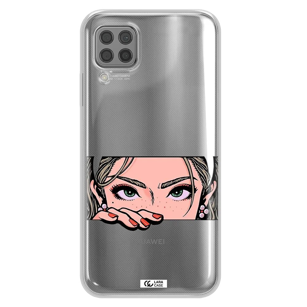 A Cartoon Of A Woman's Face Huawei P40 Lite Clear Tpu Case