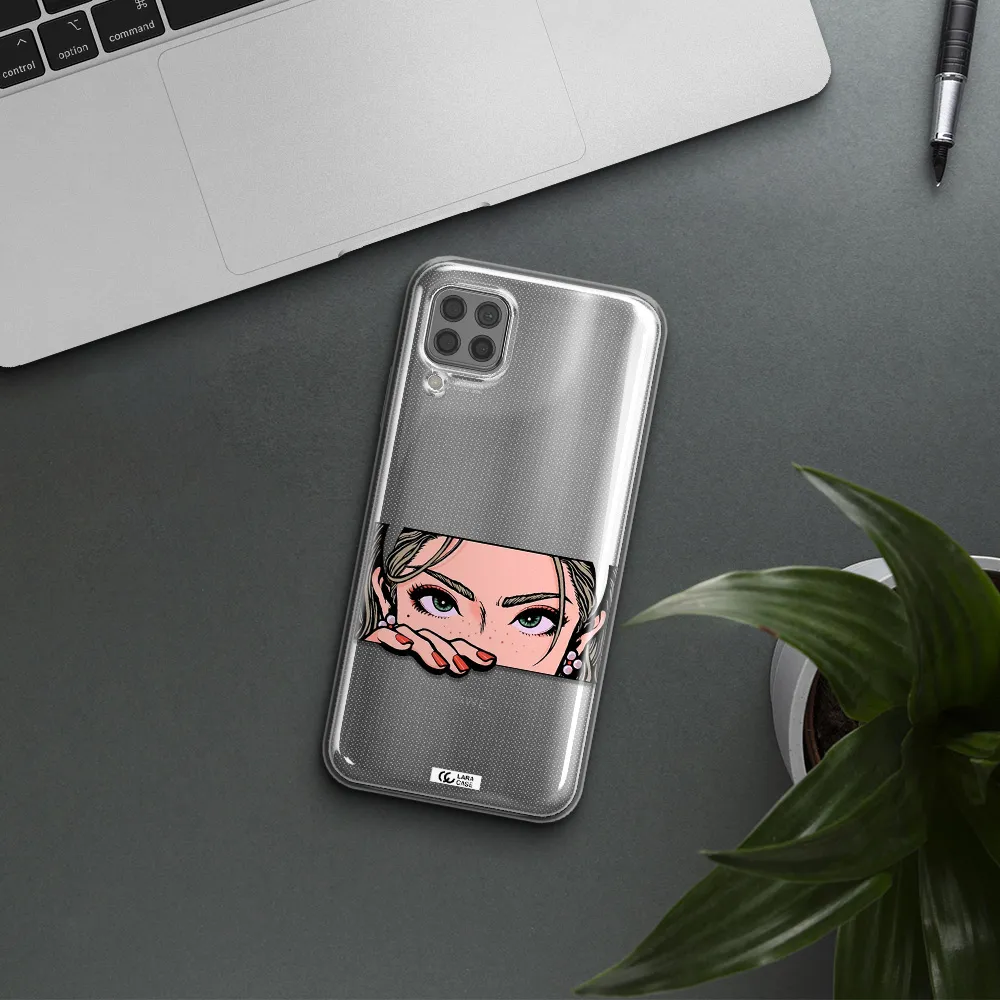 A Cartoon Of A Woman's Face Huawei P40 Lite Clear Tpu Case