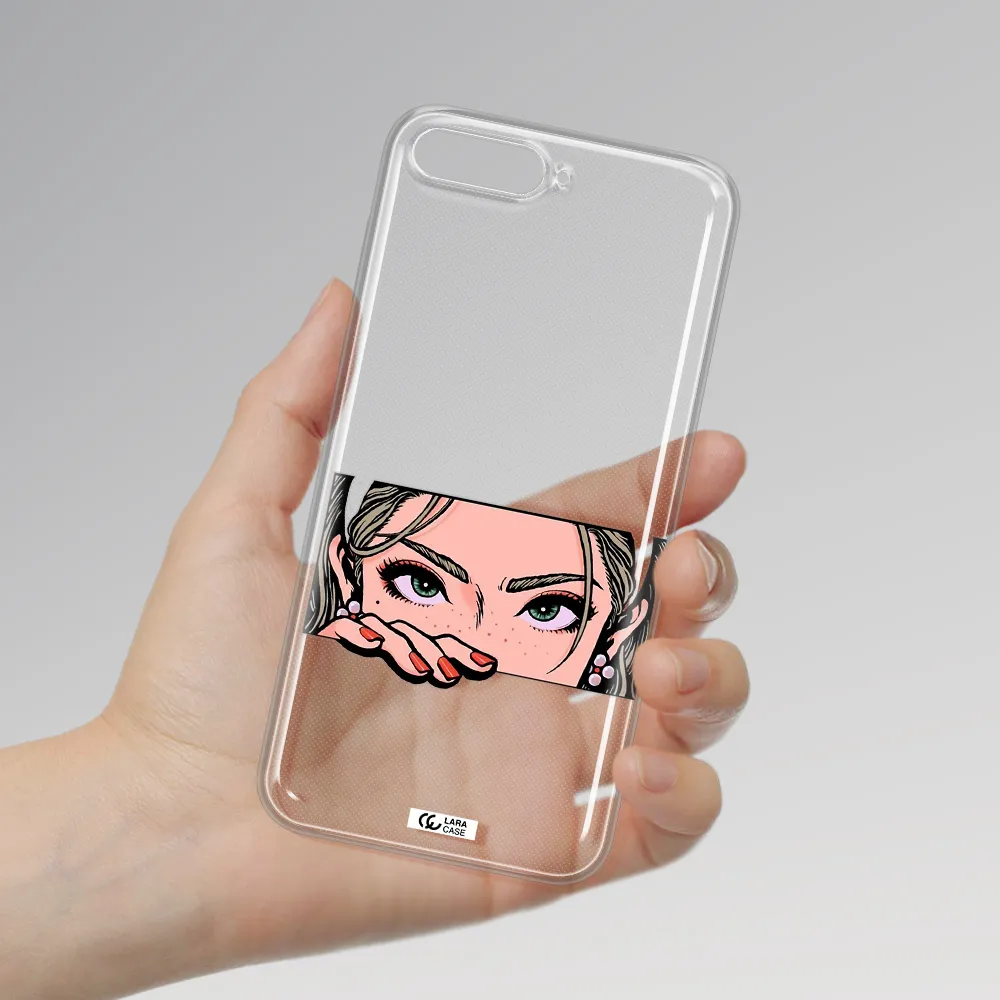 A Cartoon Of A Woman's Face Huawei Y6 2018 Clear Tpu Case
