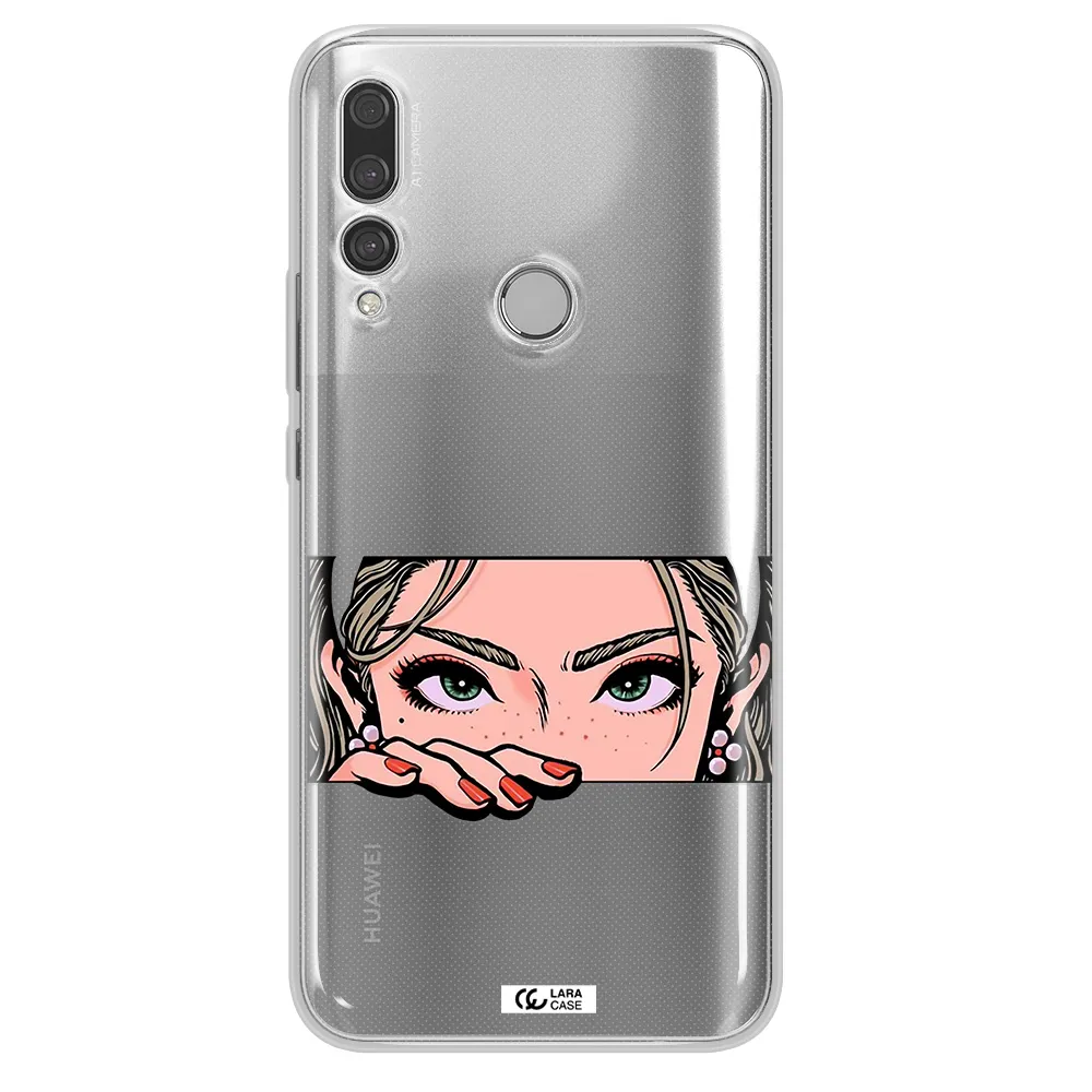 A Cartoon Of A Woman's Face Huawei Y9 Prime 2019 Clear Tpu Case