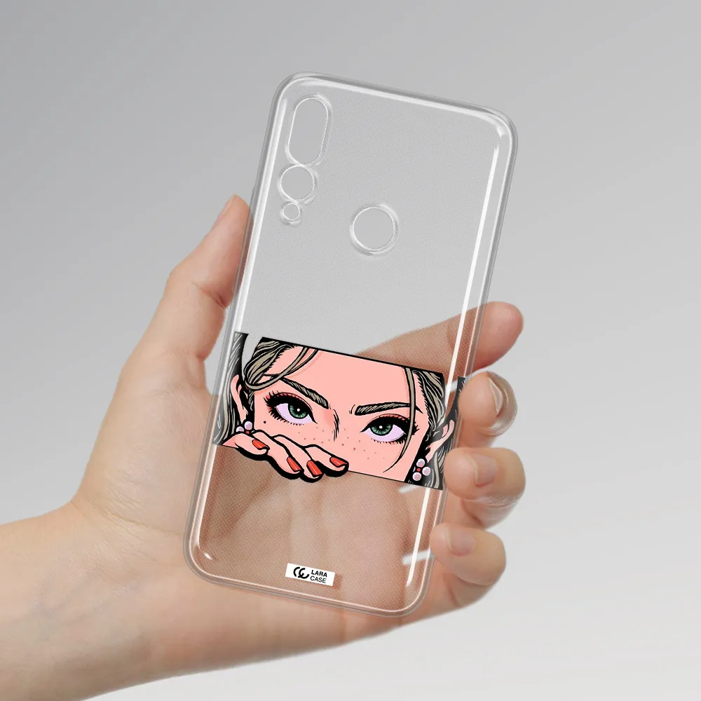 A Cartoon Of A Woman's Face Huawei Y9 Prime 2019 Clear Tpu Case