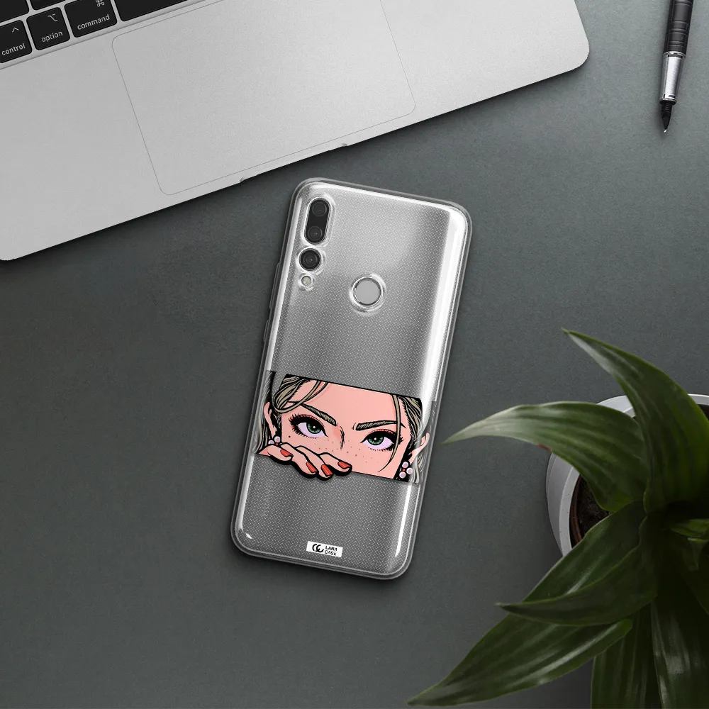 A Cartoon Of A Woman's Face Huawei Y9 Prime 2019 Clear Tpu Case