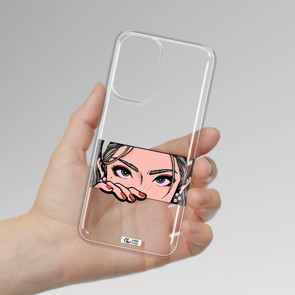 A Cartoon Of A Woman's Face Samsung A23 Clear Tpu Case