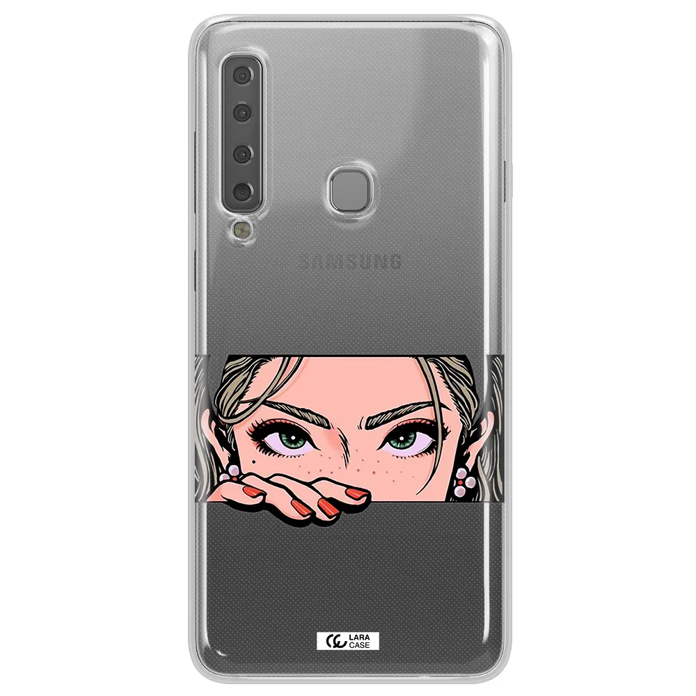 A Cartoon Of A Woman's Face Samsung A9 2018 Clear Tpu Case
